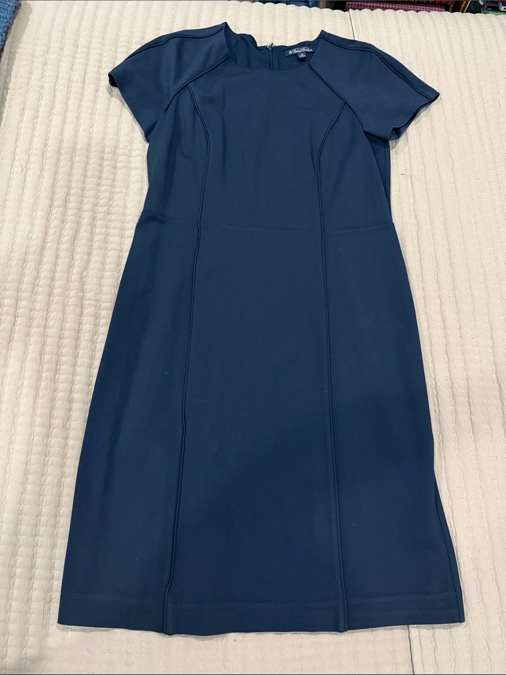 Brooks Brothers Navy Short-Sleeve Sheath Dress